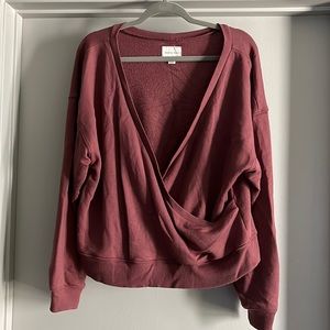 American Eagle Maroon Crossover Pullover